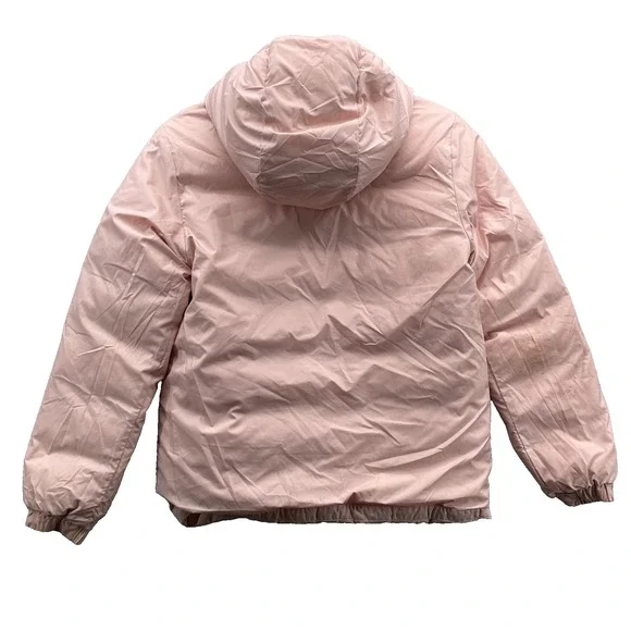 North Face Goose Down 550 Puffer Jacket Youth Girl Medium Pink Reversible Winter